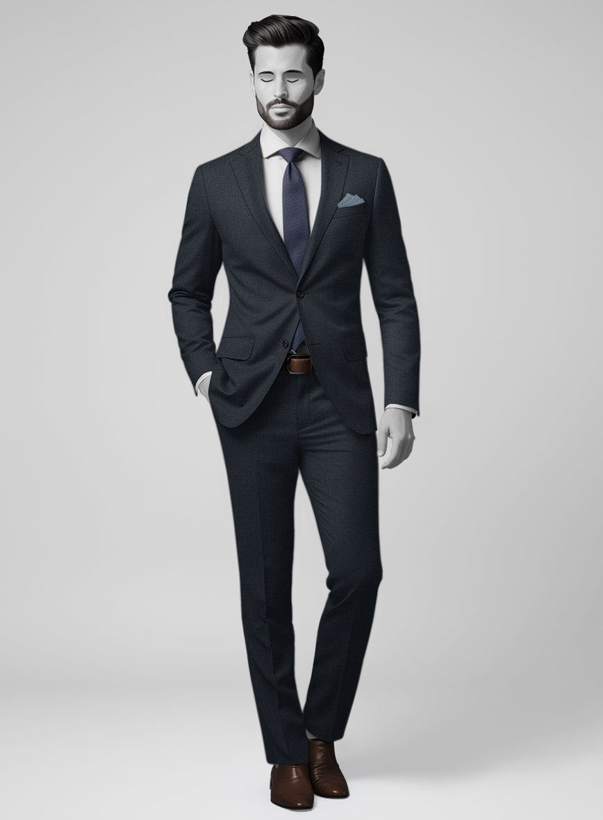Napolean Blue Birdseye Wool Suit - StudioSuits