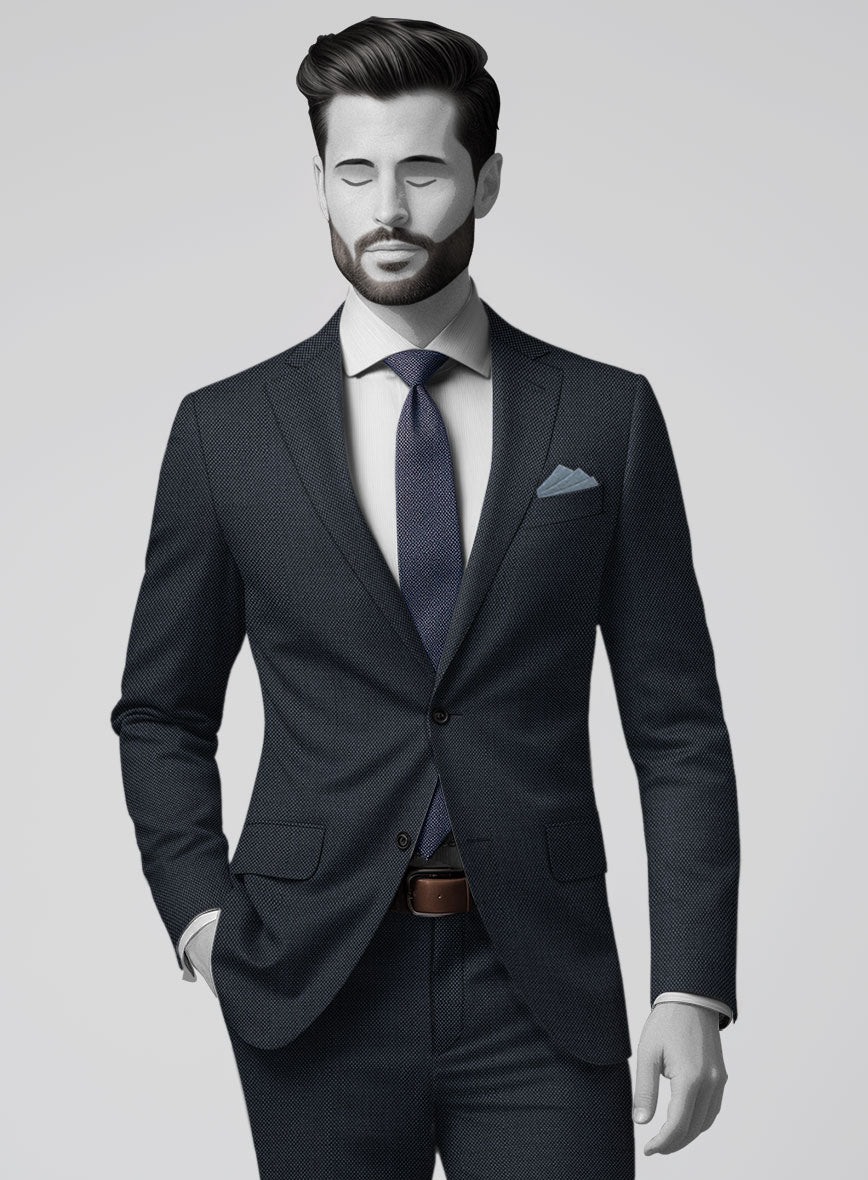 Napolean Blue Birdseye Wool Suit - StudioSuits
