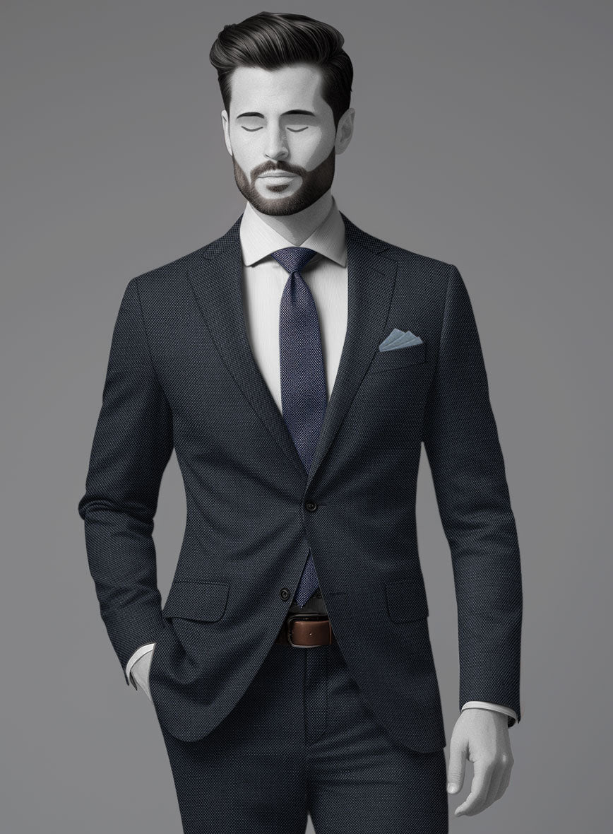 Napolean Blue Birdseye Wool Suit - StudioSuits