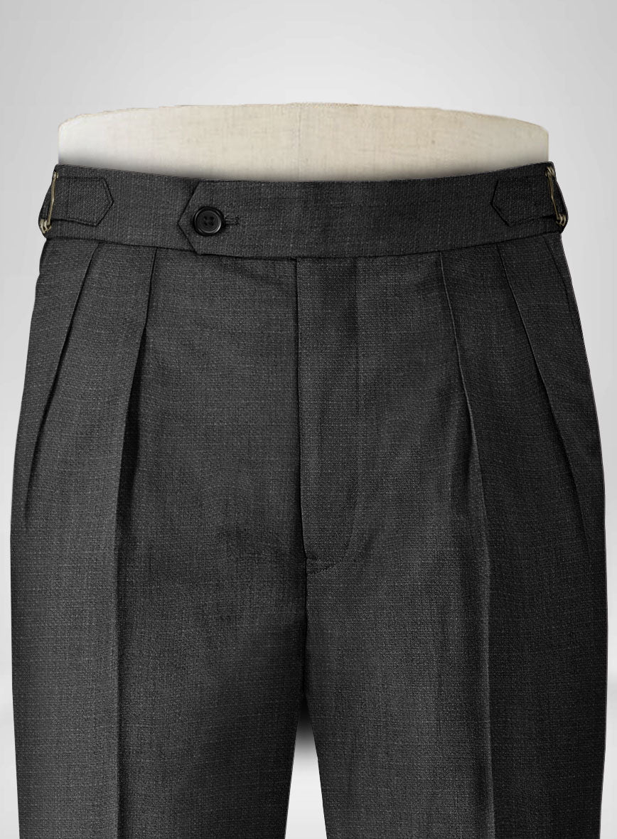 Napolean Bob Weave Gray Wool Highland Trousers - StudioSuits