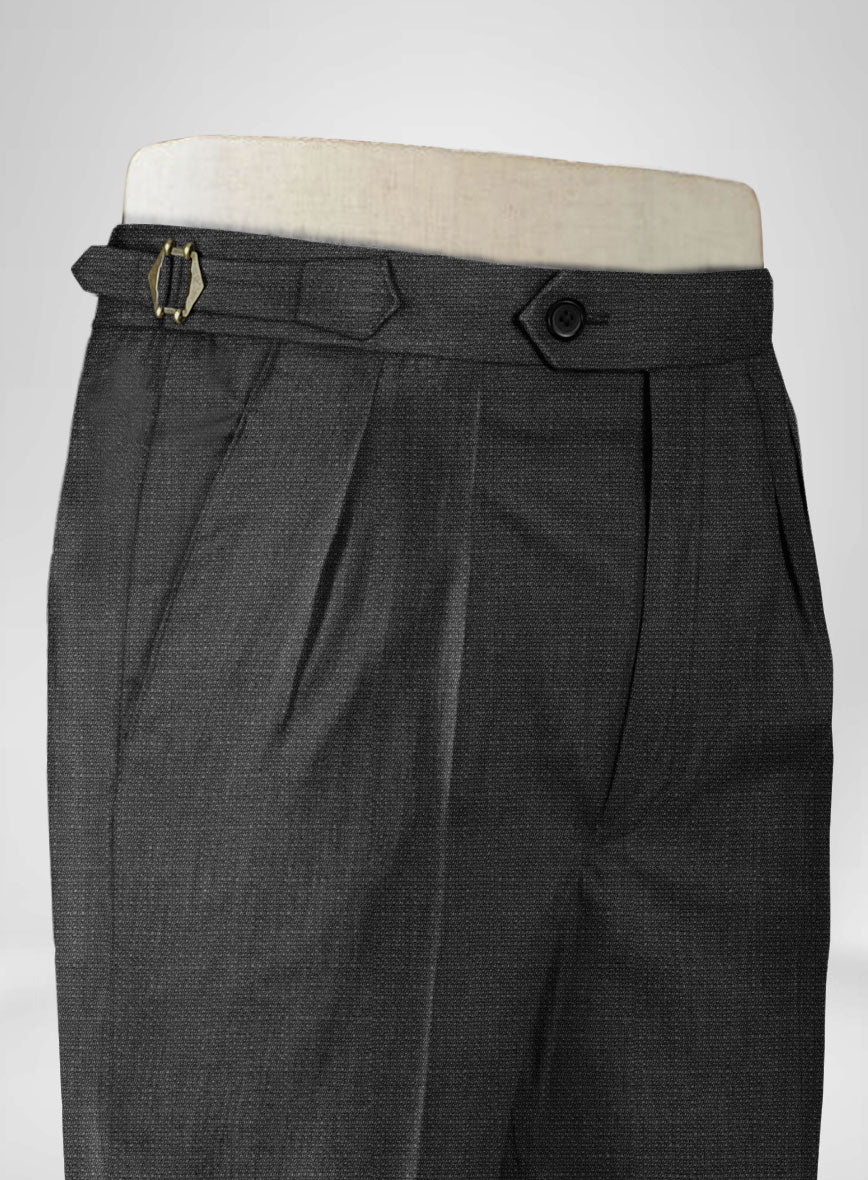 Napolean Bob Weave Gray Wool Highland Trousers - StudioSuits