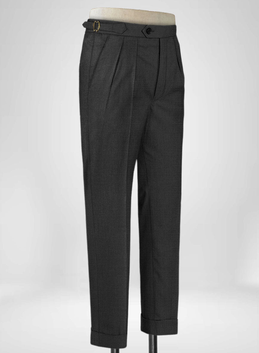 Napolean Bob Weave Gray Wool Highland Trousers - StudioSuits