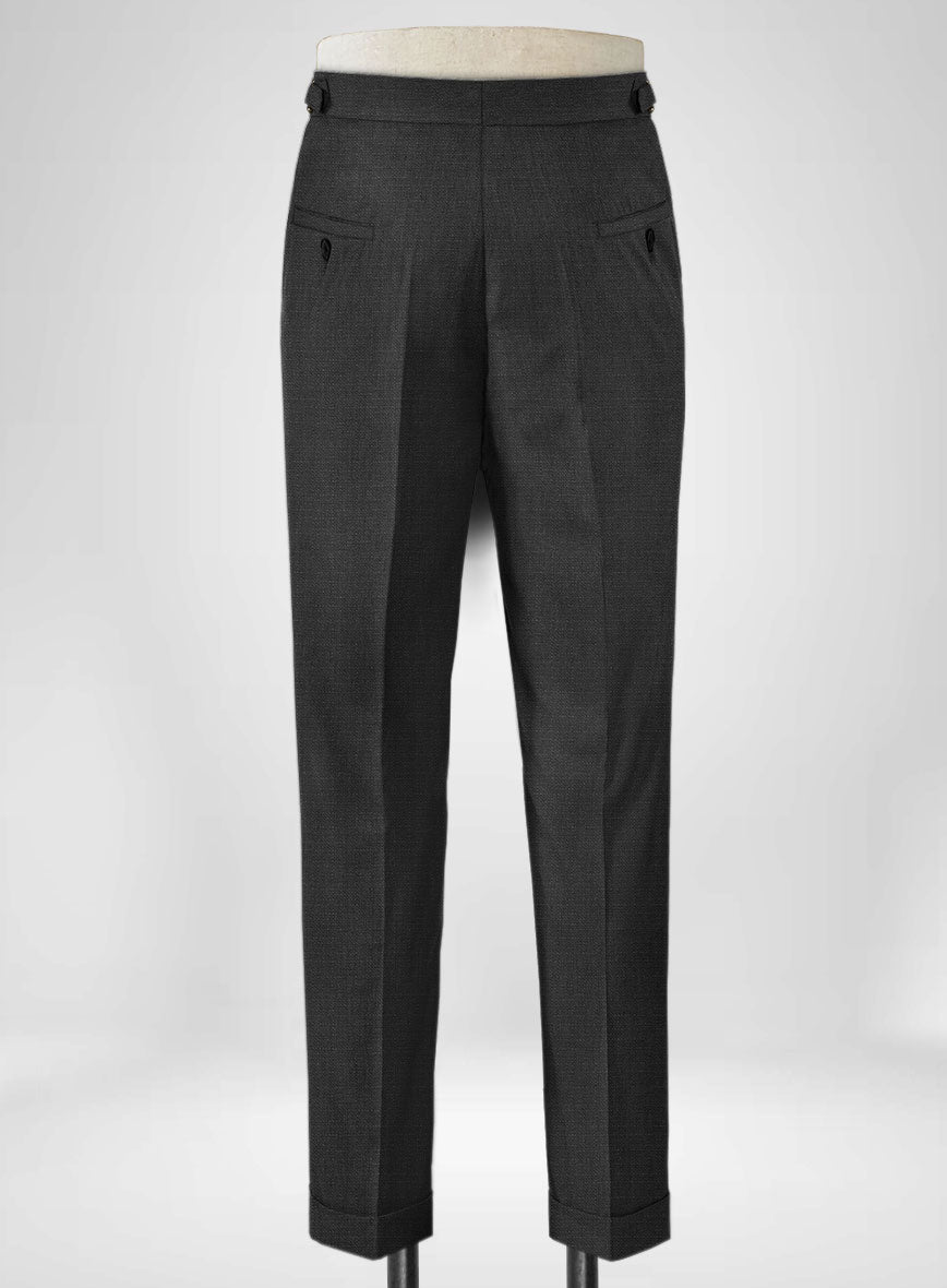 Napolean Bob Weave Gray Wool Highland Trousers - StudioSuits