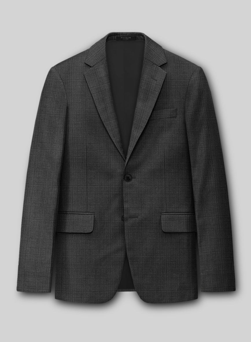 Napolean Bob Weave Gray Wool Jacket - StudioSuits