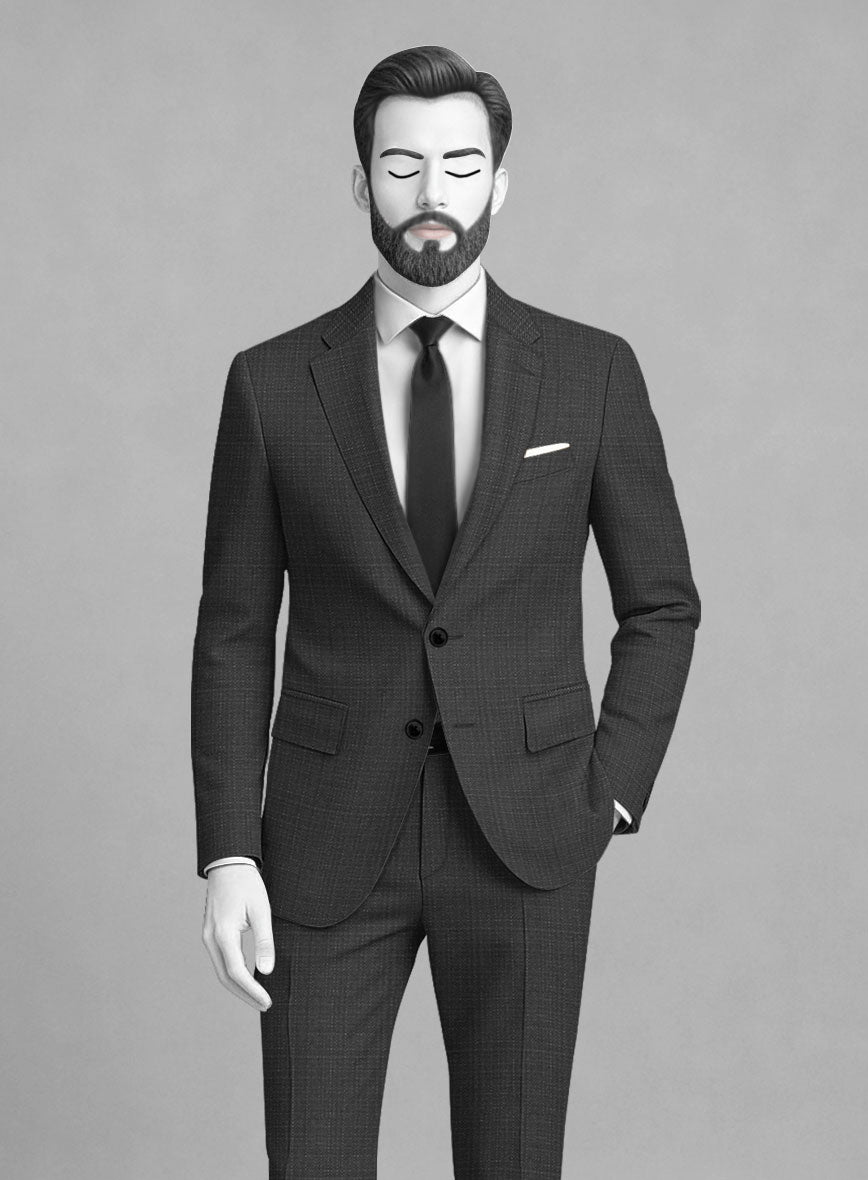 Napolean Bob Weave Gray Wool Jacket - StudioSuits