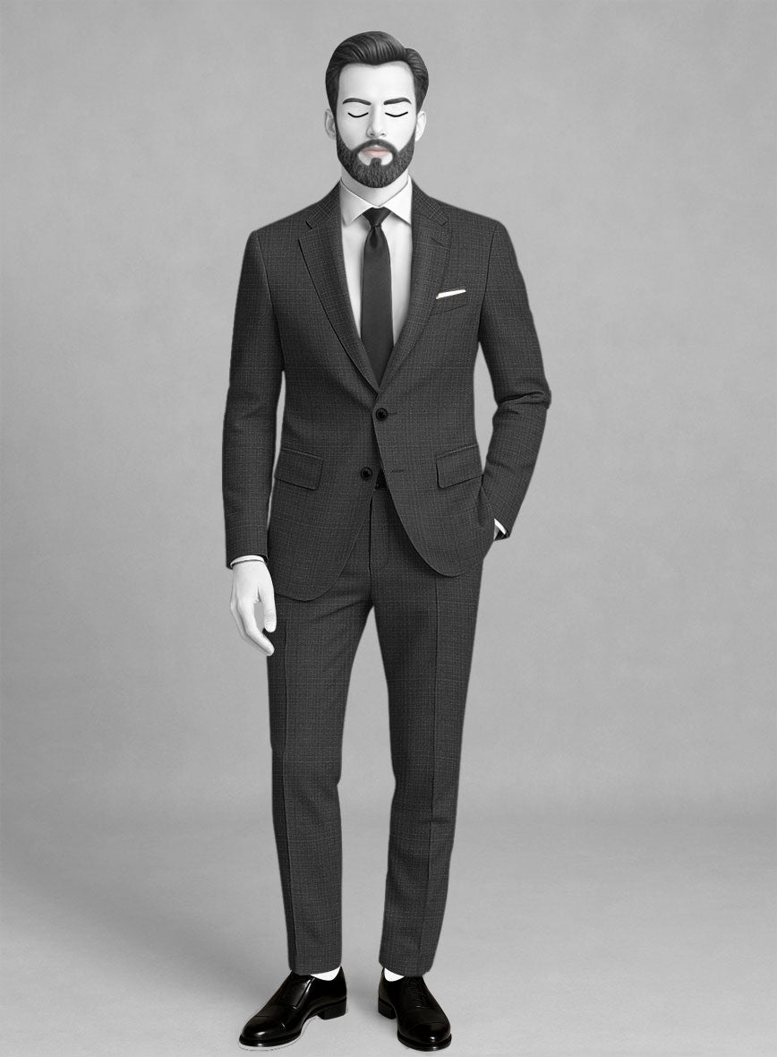 Napolean Bob Weave Gray Wool Suit - StudioSuits