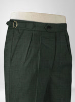 Napolean Bob Weave Green Wool Highland Trousers - StudioSuits