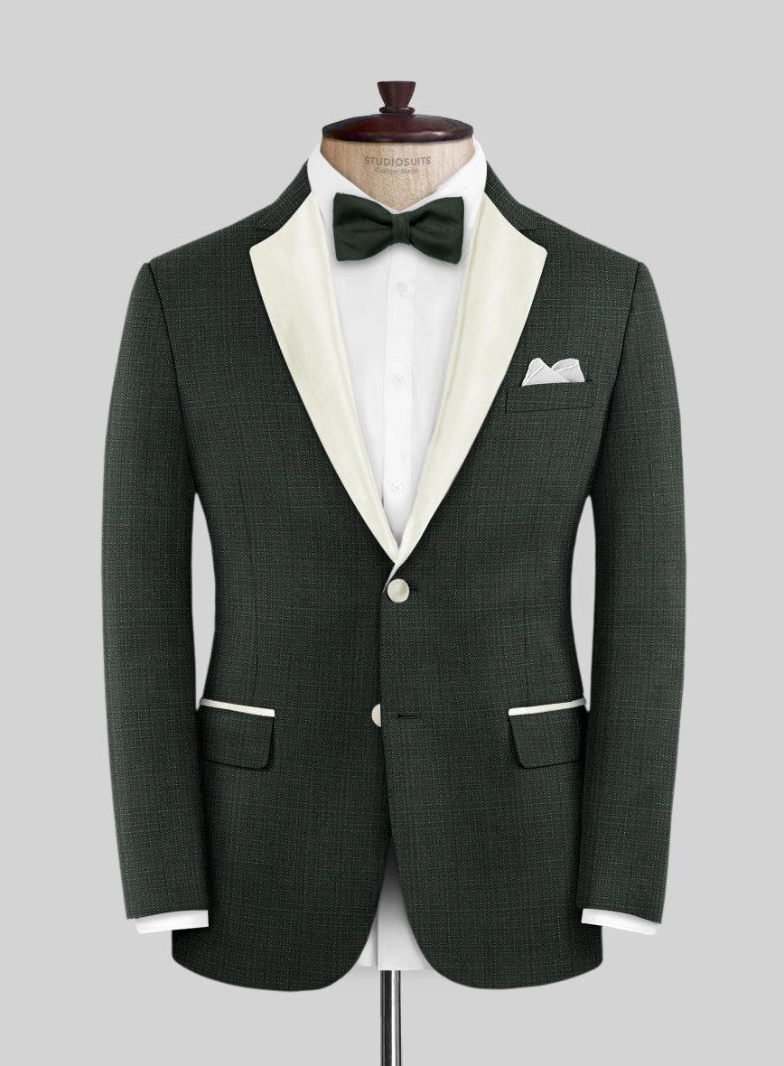 Napolean Bob Weave Green Wool Tuxedo Suit - StudioSuits
