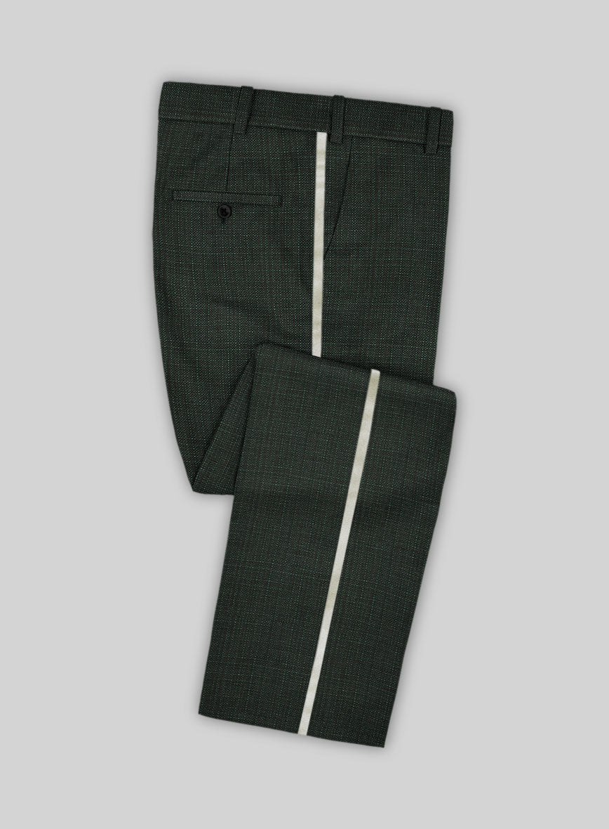 Napolean Bob Weave Green Wool Tuxedo Suit - StudioSuits
