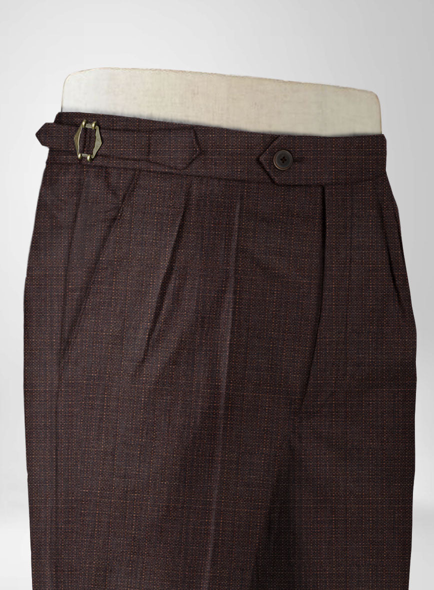 Napolean Bob Weave Rust Wool Highland Trousers - StudioSuits