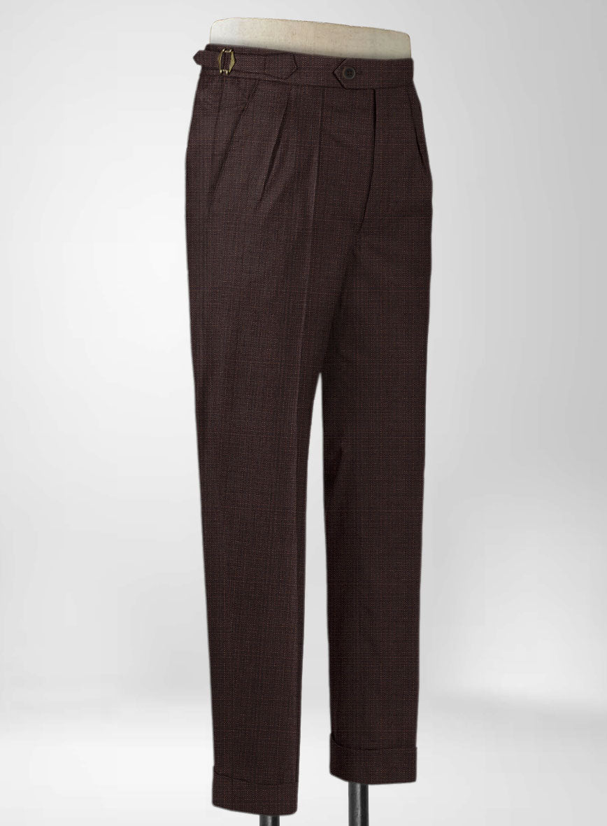 Napolean Bob Weave Rust Wool Highland Trousers - StudioSuits