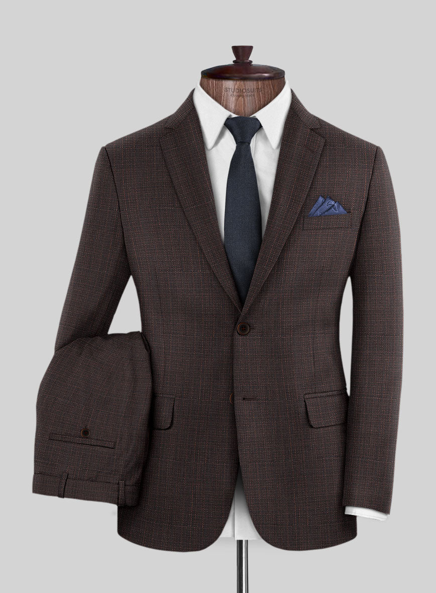 Napolean Bob Weave Rust Wool Suit - StudioSuits