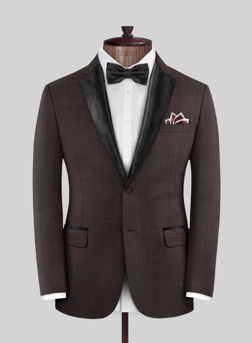 Napolean Bob Weave Rust Wool Tuxedo Suit - StudioSuits