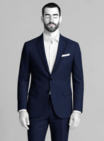 Napolean Bottle Blue Wool Jacket - StudioSuits