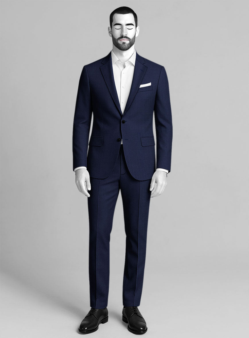 Napolean Bottle Blue Wool Suit - StudioSuits