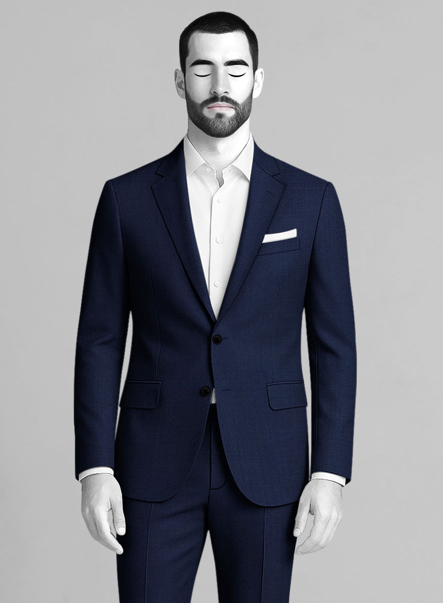 Napolean Bottle Blue Wool Suit - StudioSuits