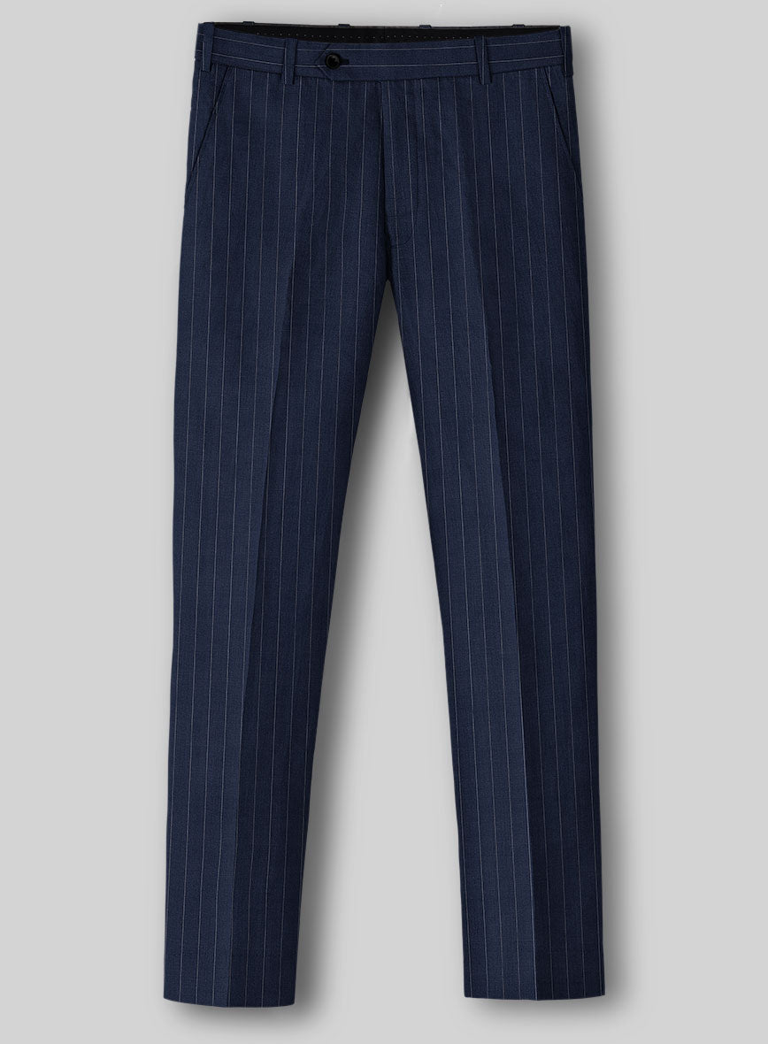 Napolean Broadway Blue Wool Pants - StudioSuits