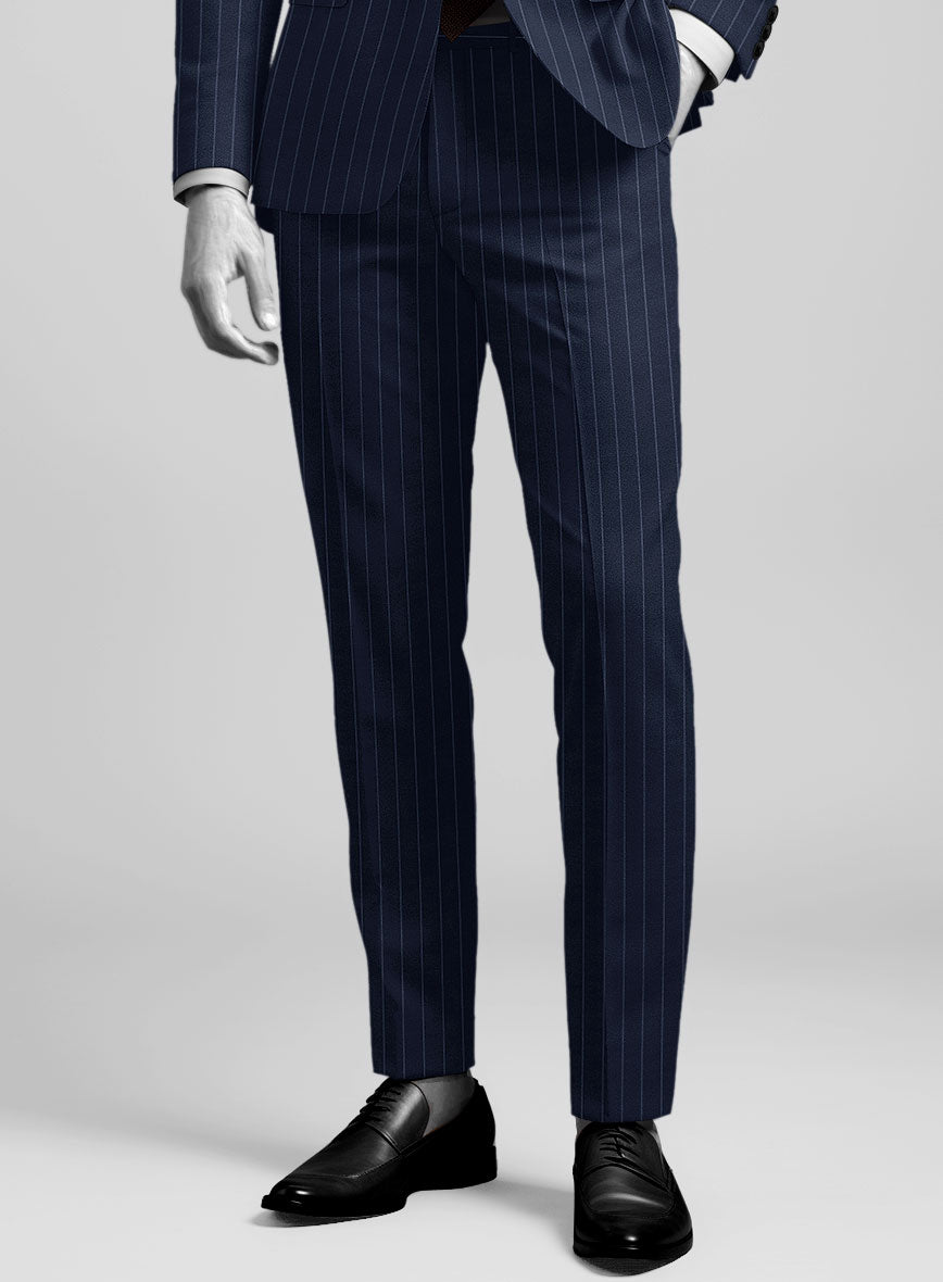Napolean Broadway Blue Wool Pants - StudioSuits