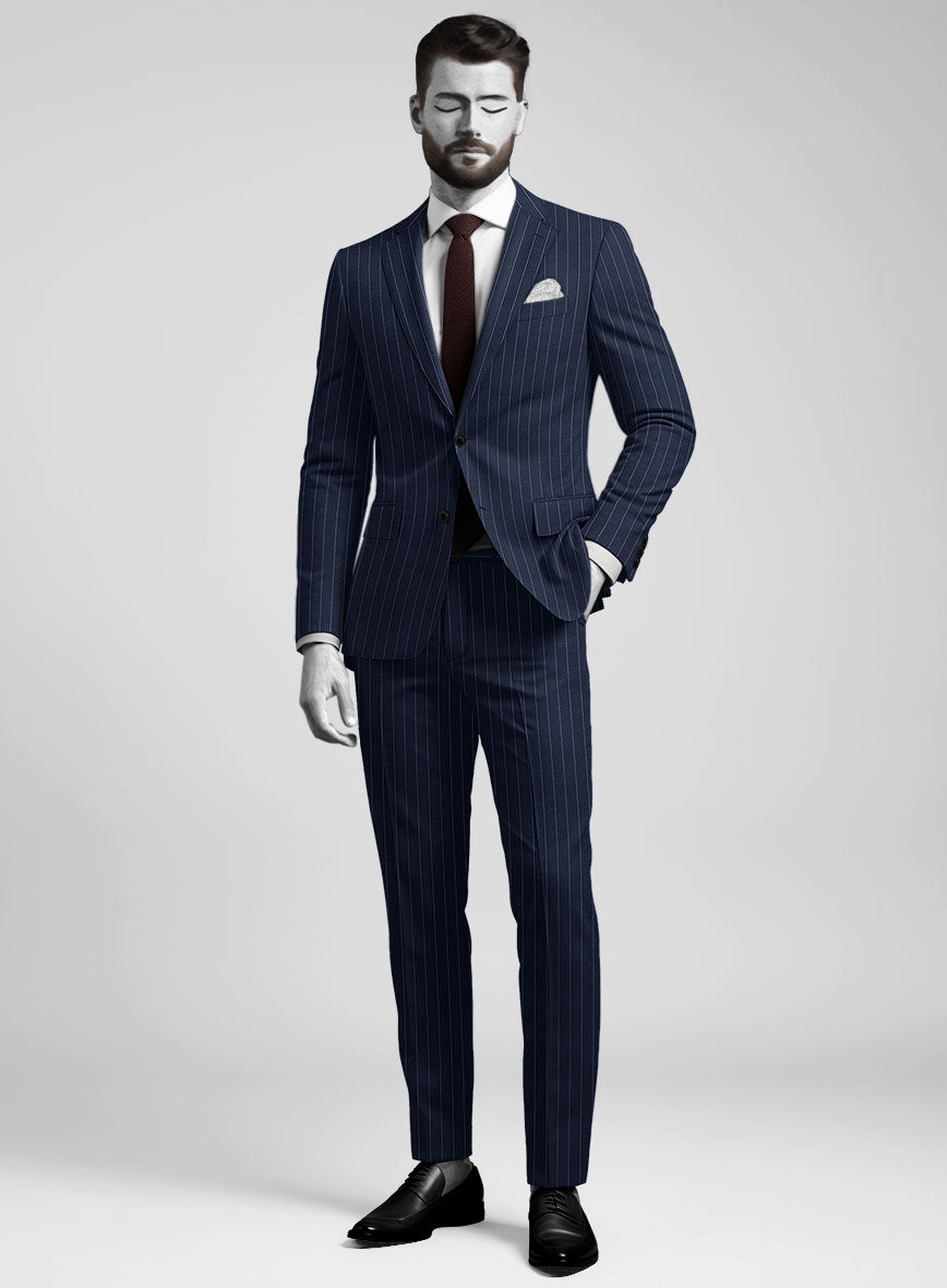 Napolean Broadway Blue Wool Suit - StudioSuits