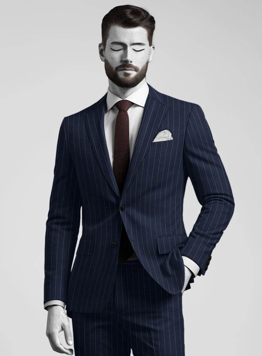 Napolean Broadway Blue Wool Suit - StudioSuits