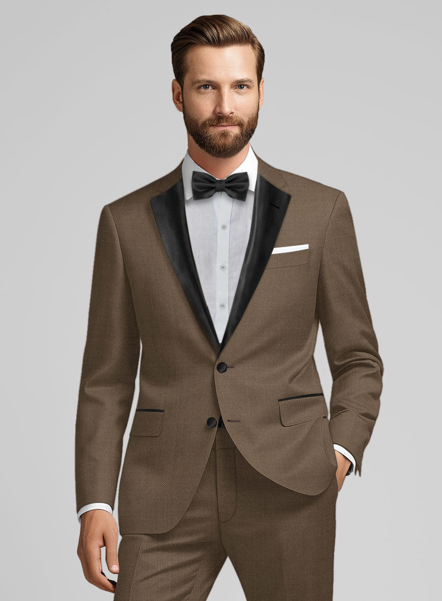 Napolean Brown Wool Tuxedo Suit - StudioSuits