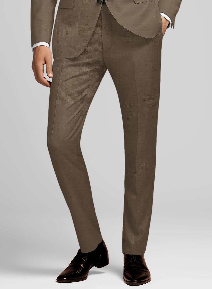 Napolean Brown Wool Tuxedo Suit - StudioSuits