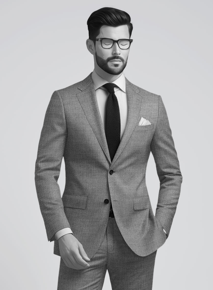 Napolean BW Birdseye Wool Suit - StudioSuits