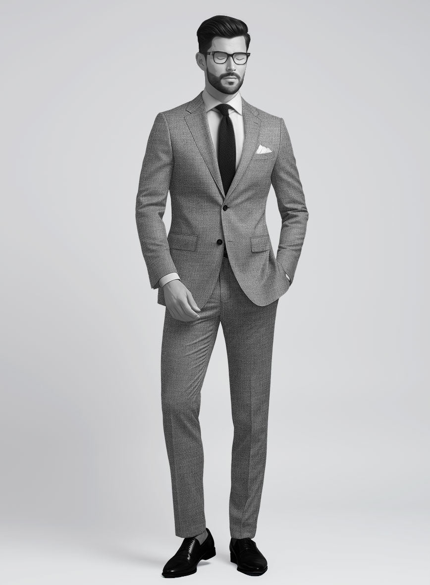 Napolean BW Birdseye Wool Suit - StudioSuits