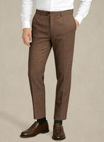 Napolean Caffaro Sharkskin Brown Wool Pants - StudioSuits