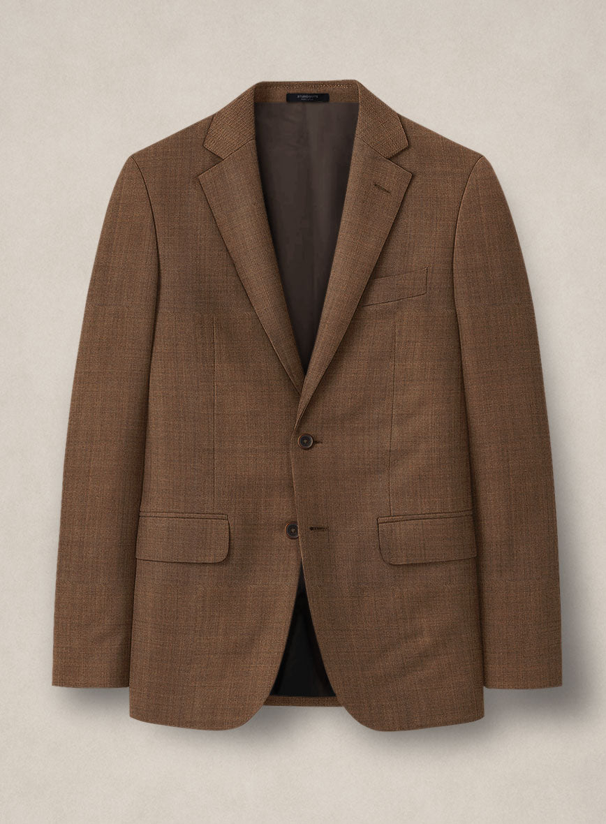 Napolean Caffaro Sharkskin Brown Wool Suit