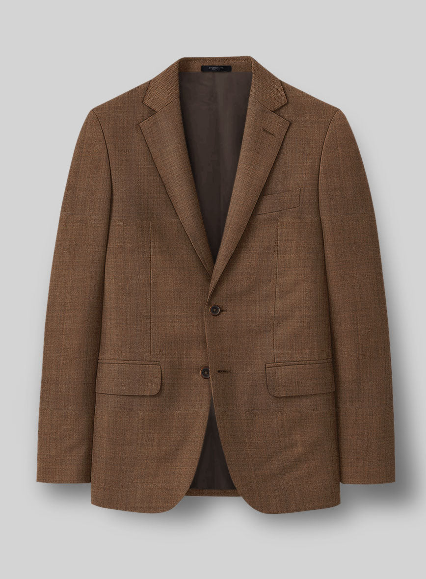 Napolean Caffaro Sharkskin Brown Wool Suit