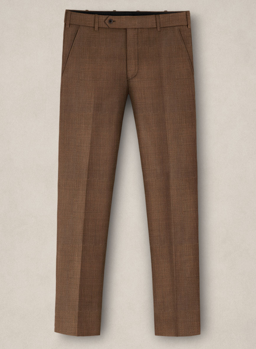 Napolean Caffaro Sharkskin Brown Wool Suit