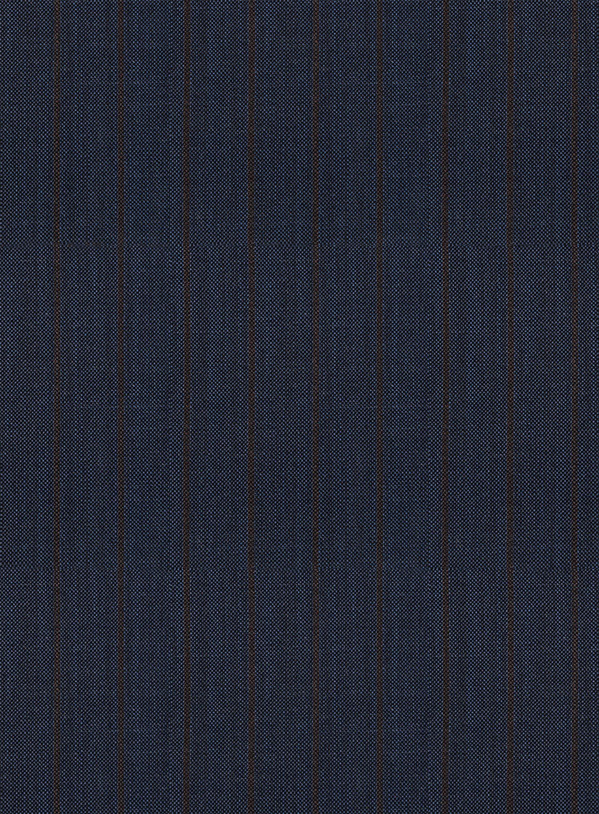 Napolean Calipso Stripe Dark Blue Wool Suit - StudioSuits