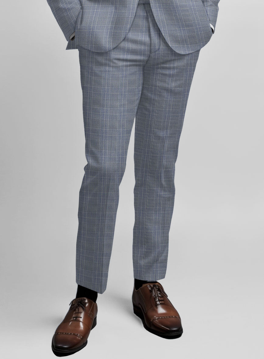 Napolean Canzo Glen Light Blue Wool Pants – StudioSuits