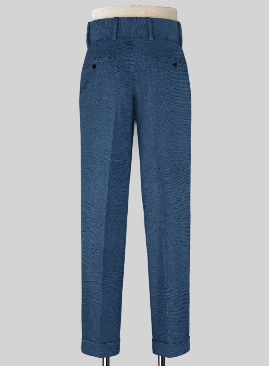 Napolean Casa Blue Double Gurkha Wool Trousers - StudioSuits