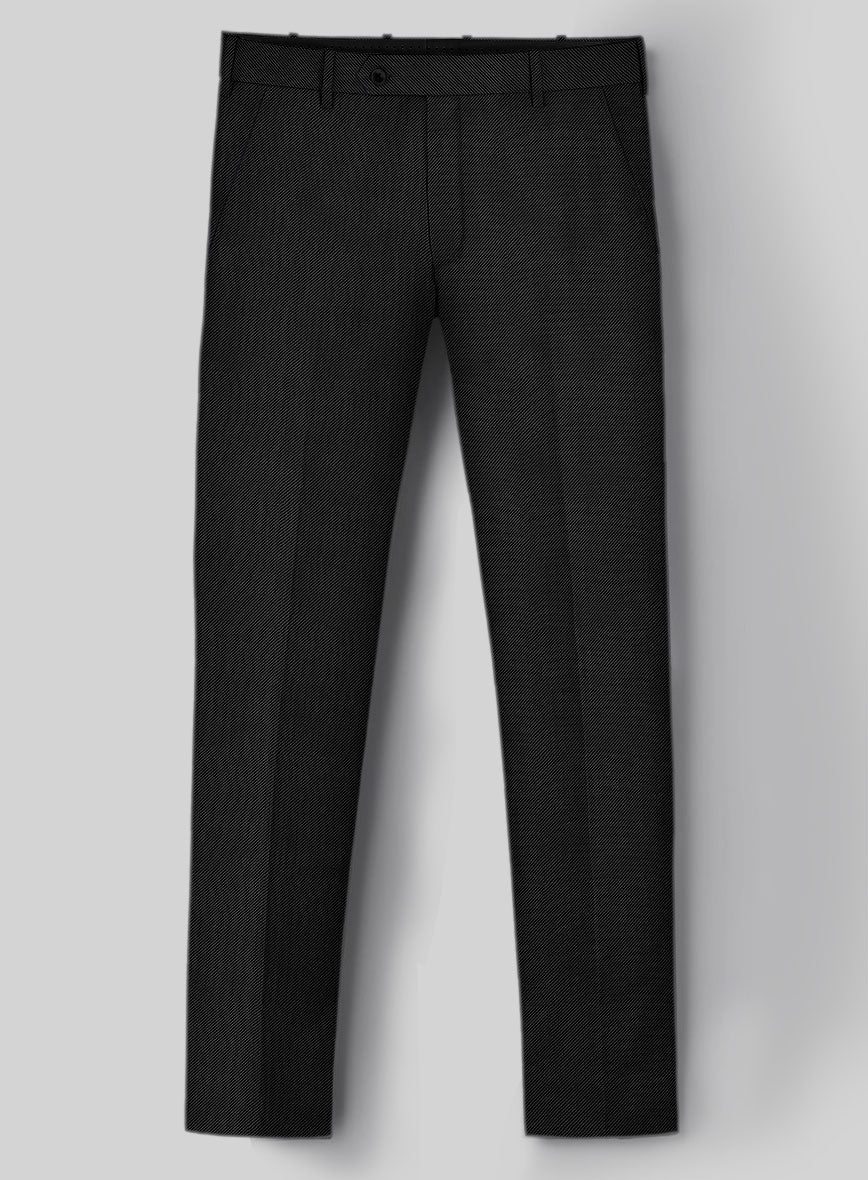 Napolean Cavalry Twill Black Wool Pants - StudioSuits