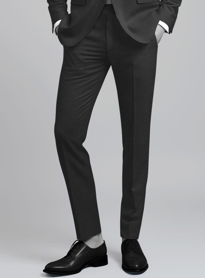 Napolean Cavalry Twill Charcoal Wool Pants - StudioSuits