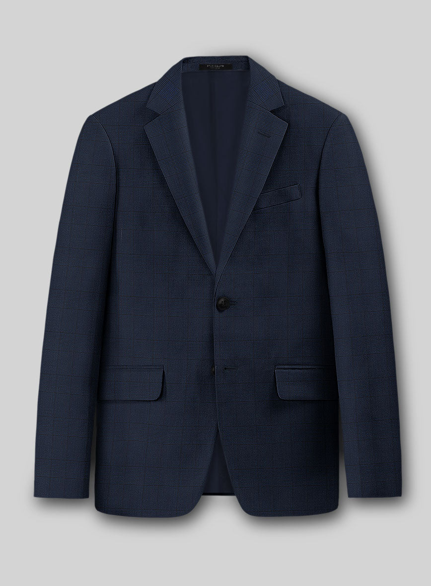 Napolean Classic English Blue Check Jacket - StudioSuits