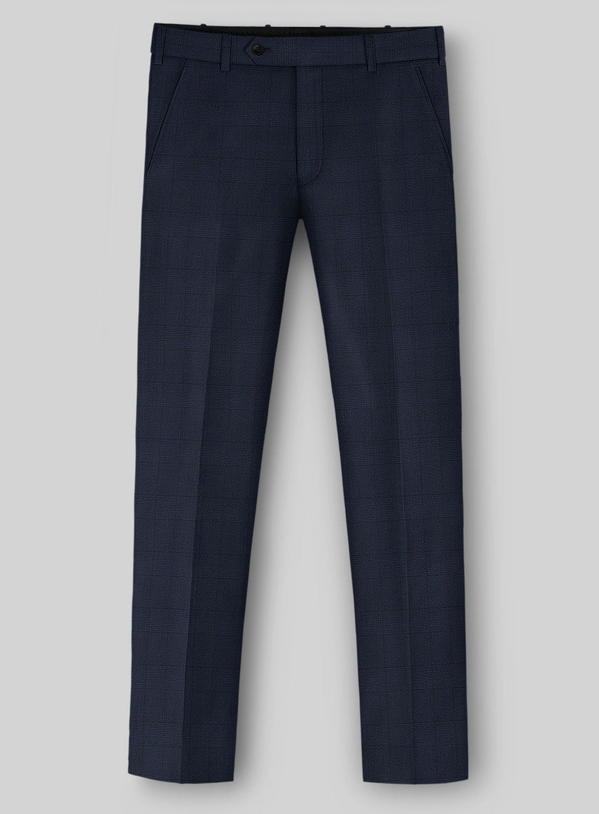 Napolean Classic English Blue Check Pants - StudioSuits