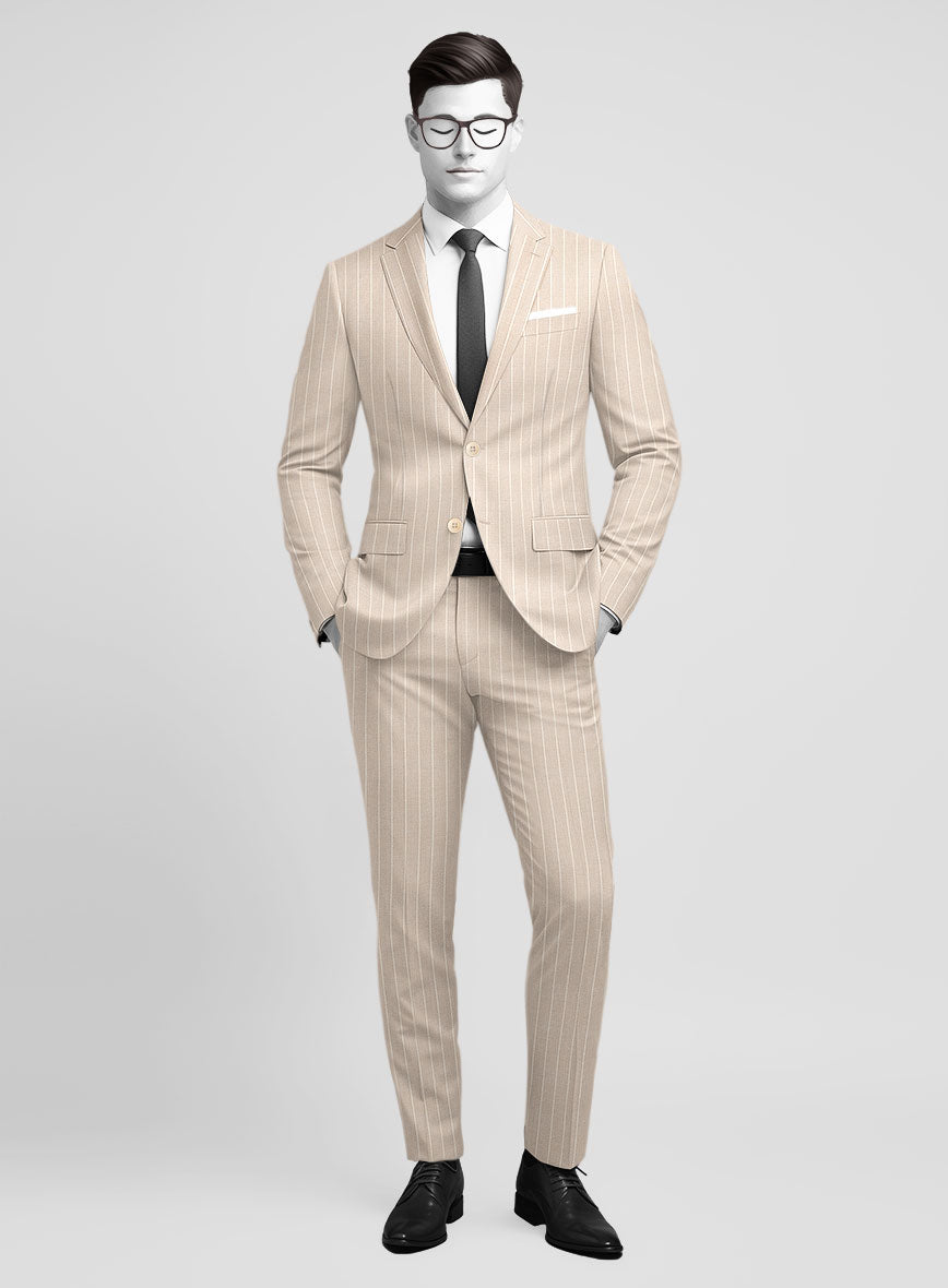 Napolean Como Bar Beige Wool Suit - StudioSuits