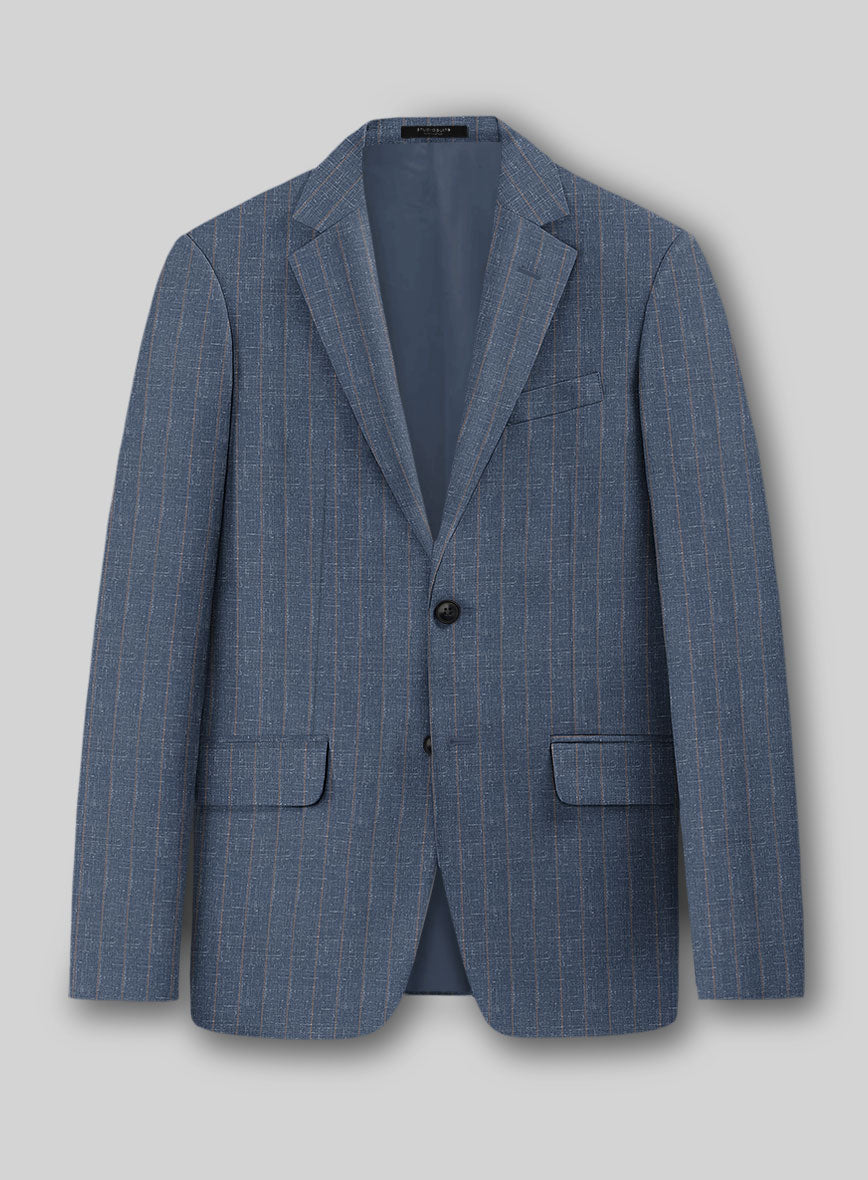 Napolean Como Bar Blue Wool Jacket - StudioSuits