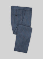 Napolean Como Bar Blue Wool Pants - StudioSuits