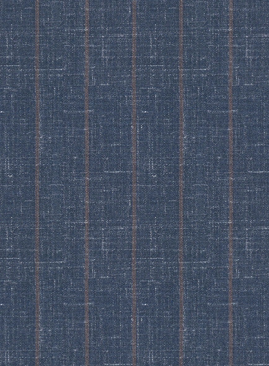Napolean Como Bar Blue Wool Pants - StudioSuits