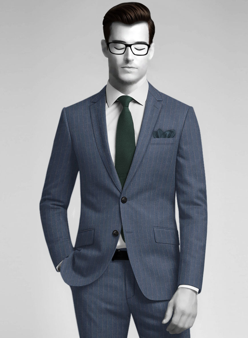 Napolean Como Bar Blue Wool Suit - StudioSuits