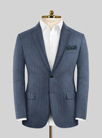 Napolean Como Bar Blue Wool Suit - StudioSuits