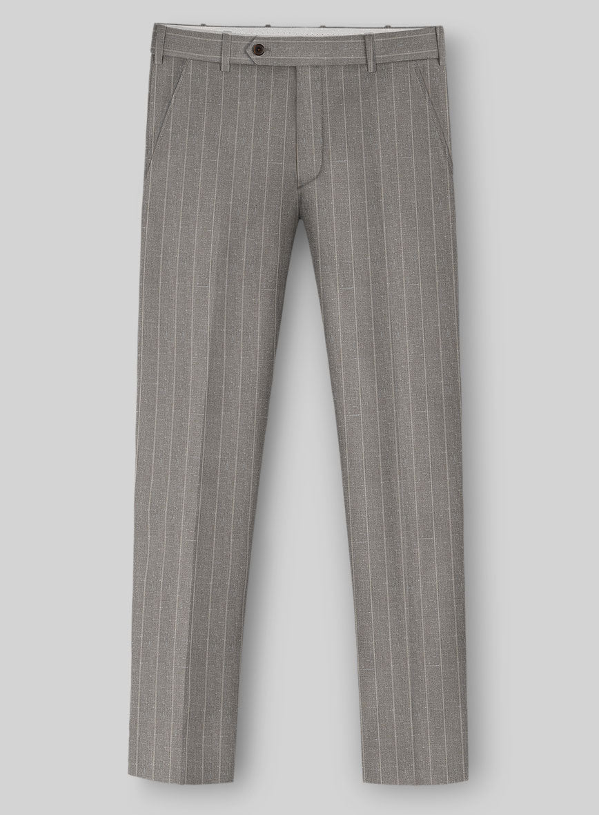 Napolean Como Bar Brown Wool Pants - StudioSuits