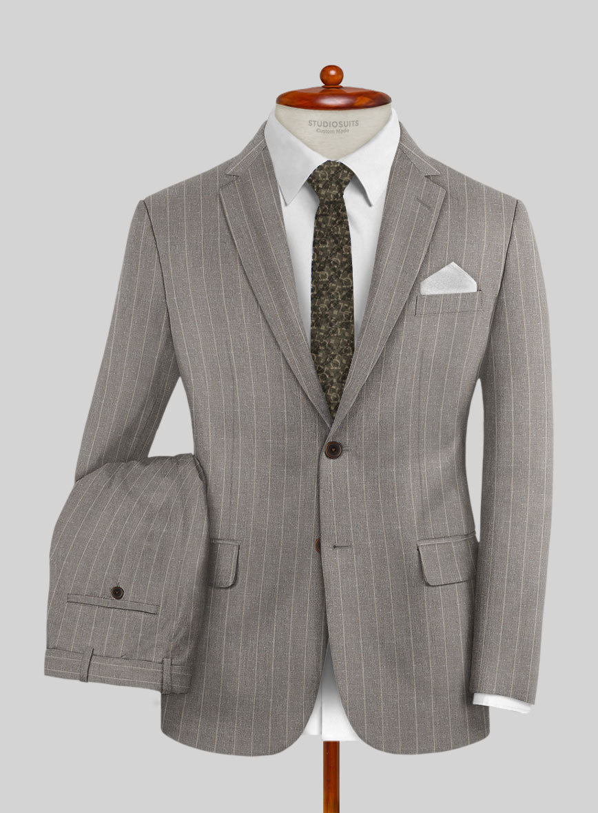 Napolean Como Bar Brown Wool Suit - StudioSuits