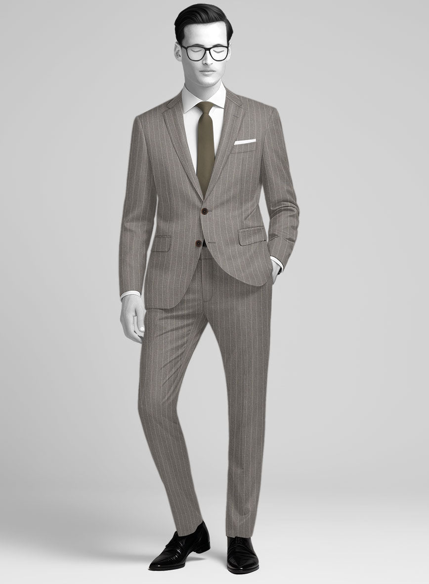 Napolean Como Bar Brown Wool Suit - StudioSuits