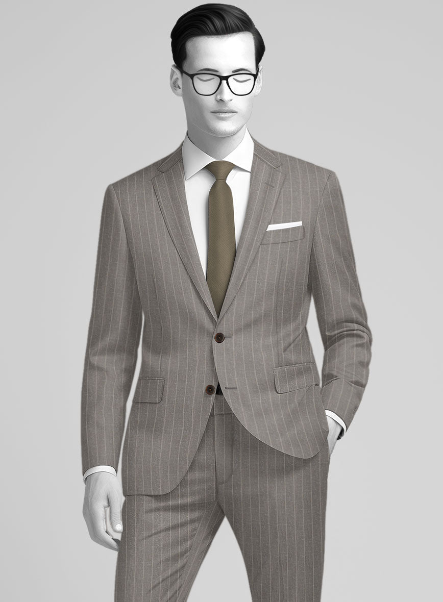 Napolean Como Bar Brown Wool Suit - StudioSuits