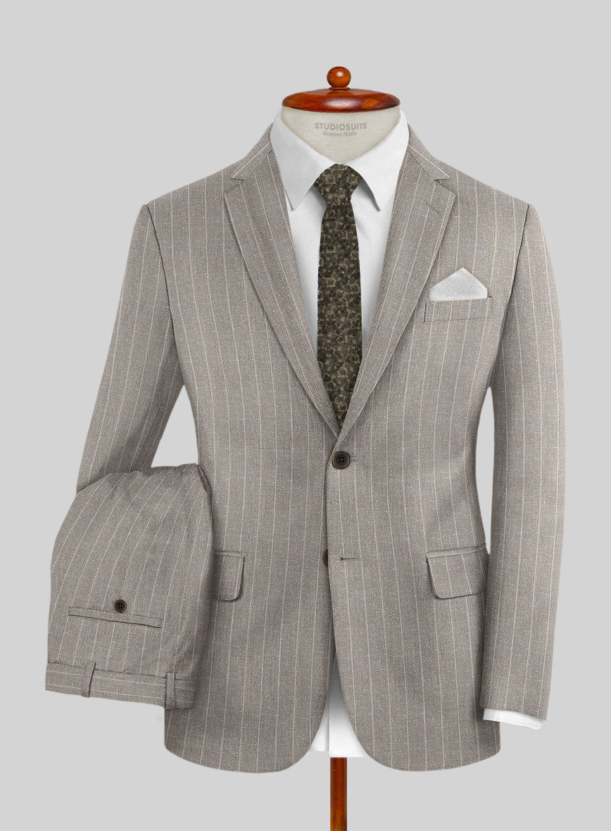 Napolean Como Bar Brown Wool Suit - StudioSuits